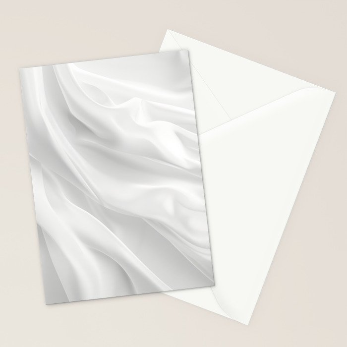 Silk Sensation Subtle White Surface Stationery Card Gallery Image 2