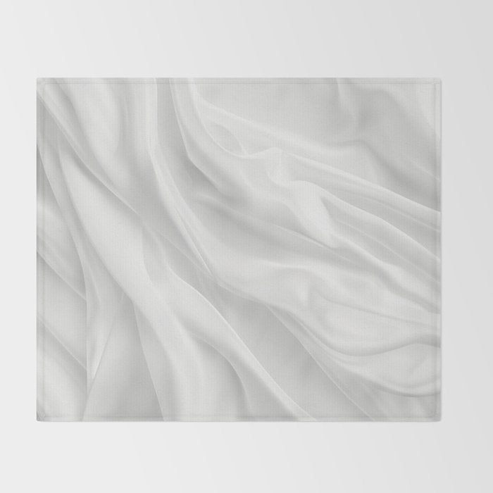 Silk Sensation Subtle White Surface Throw Blanket Gallery Image 2