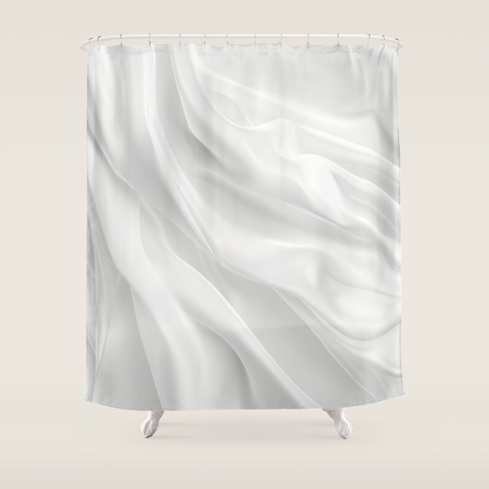 Silk Sensation Subtle White Surface Shower Curtain Gallery Image 1