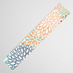 Festive, Floral Prints,Orange, Turquoise, Navy Blue Table Runner Gallery Image 3
