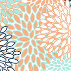 Festive, Floral Prints,Orange, Turquoise, Navy Blue Coffee Mug Gallery Image 2