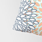 Festive, Floral Prints,Orange, Turquoise, Navy Blue Pillow Sham Gallery Image 4