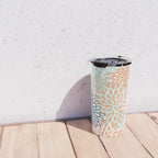 Festive, Floral Prints,Orange, Turquoise, Navy Blue Travel Mug Gallery Image 4