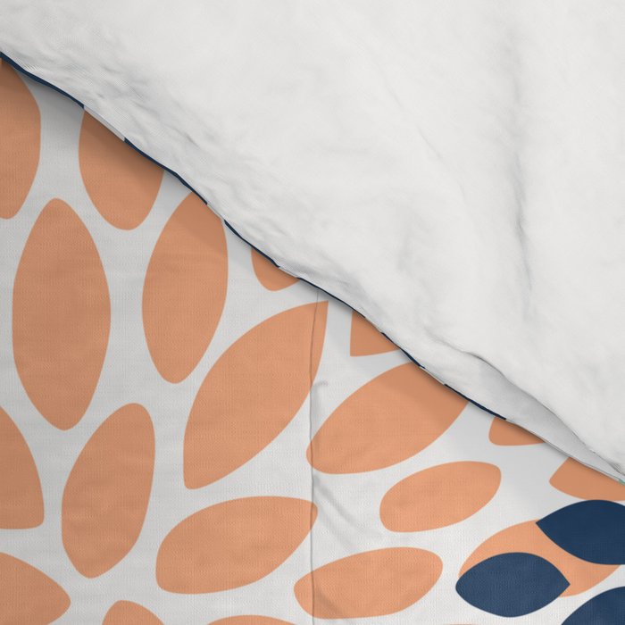 Festive, Floral Prints,Orange, Turquoise, Navy Blue Comforter Gallery Image 4