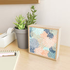 Festive, Floral Prints,Orange, Turquoise, Navy Blue Mini Art Print Gallery Image 2