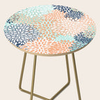 Festive, Floral Prints,Orange, Turquoise, Navy Blue Side Table Gallery Image 2
