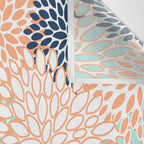 Festive, Floral Prints,Orange, Turquoise, Navy Blue Wall Tapestry Gallery Image 3