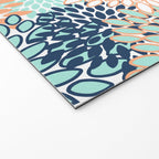 Festive, Floral Prints,Orange, Turquoise, Navy Blue Welcome Mat Gallery Image 2