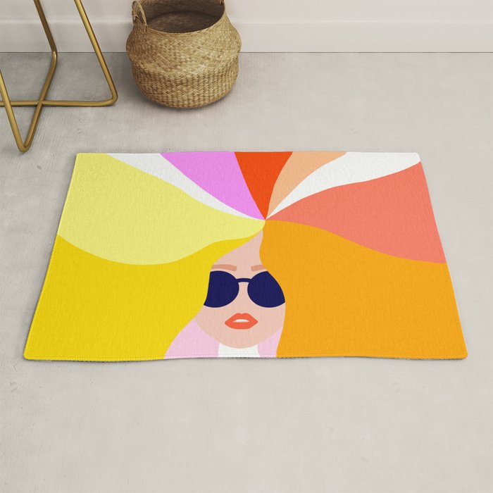 Girl Power - Rainbow Hair #girlpower Rug Gallery Image 1