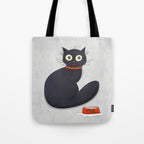 Black Silly Cat  Tote Bag Gallery Image 1