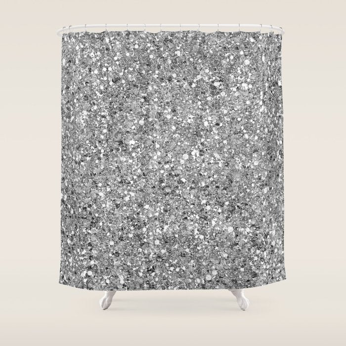 Glitters and Glitz Silver  Shower Curtain Gallery Image 1