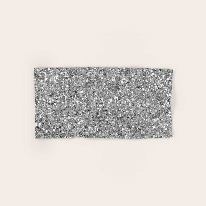 Glitters and Glitz Silver  Bath Towel Gallery Image 1