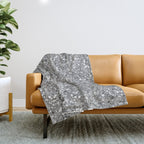 Glitters and Glitz Silver  Throw Blanket Gallery Image 1