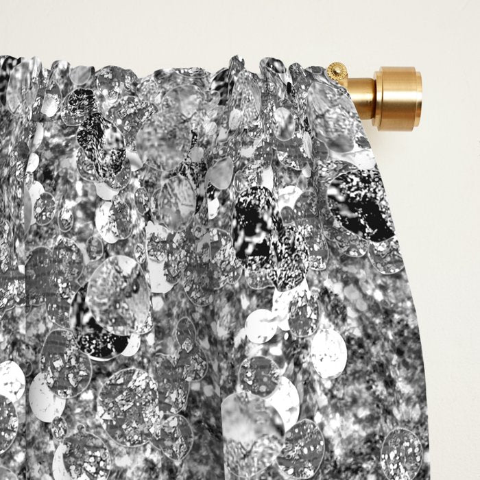 Glitters and Glitz Silver  Window Curtain Gallery Image 2