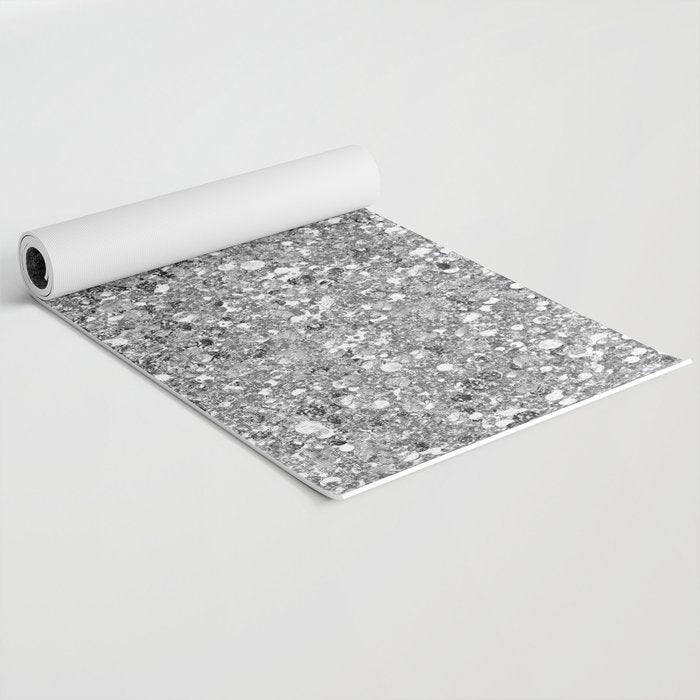 Glitters and Glitz Silver  Yoga Mat Gallery Image 2