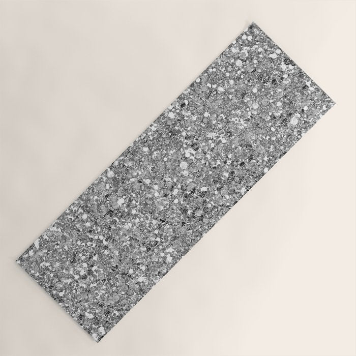 Glitters and Glitz Silver  Yoga Mat Gallery Image 1