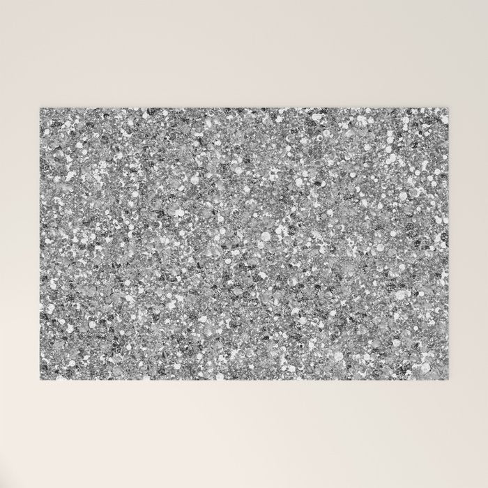 Glitters and Glitz Silver  Welcome Mat Gallery Image 1