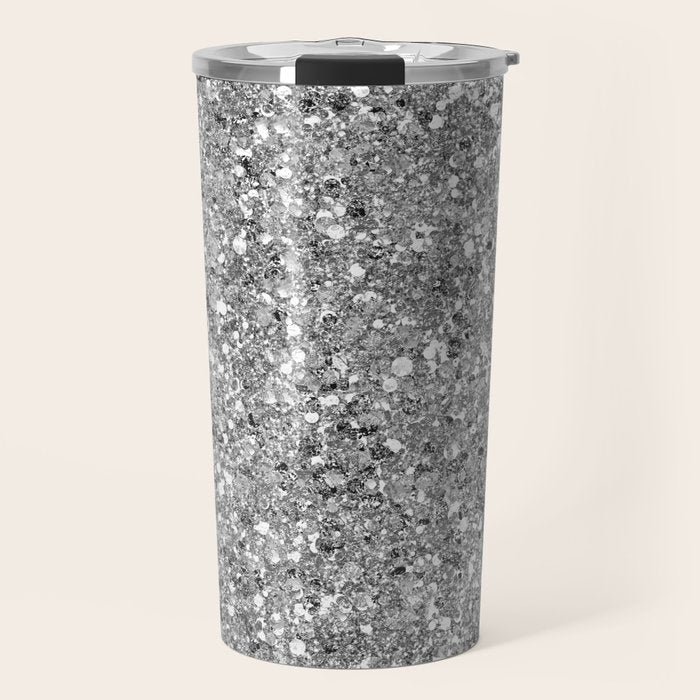 Glitters and Glitz Silver  Travel Mug Gallery Image 1