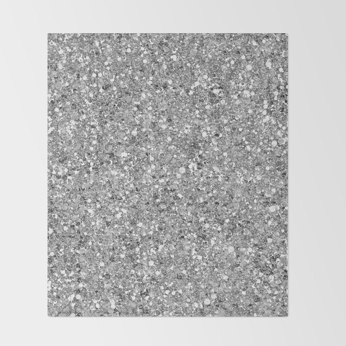 Glitters and Glitz Silver  Throw Blanket Gallery Image 2