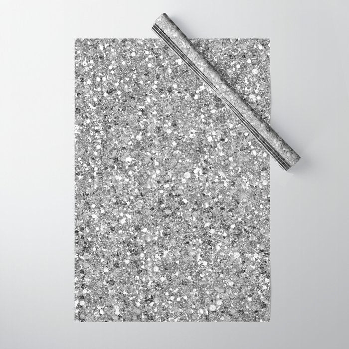Glitters and Glitz Silver  Wrapping Paper Gallery Image 1