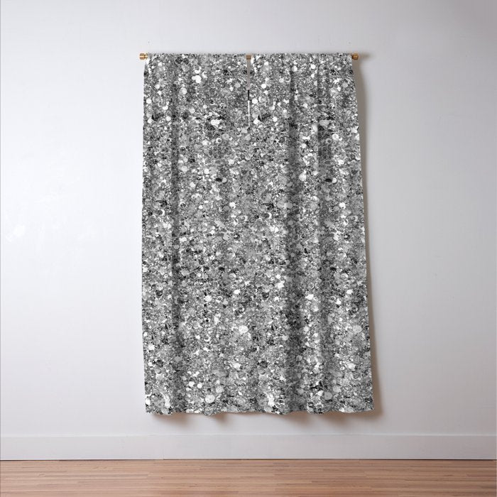 Glitters and Glitz Silver  Window Curtain Gallery Image 3