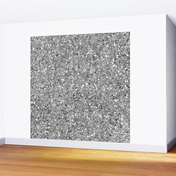 Glitters and Glitz Silver  Wall Mural Gallery Image 2