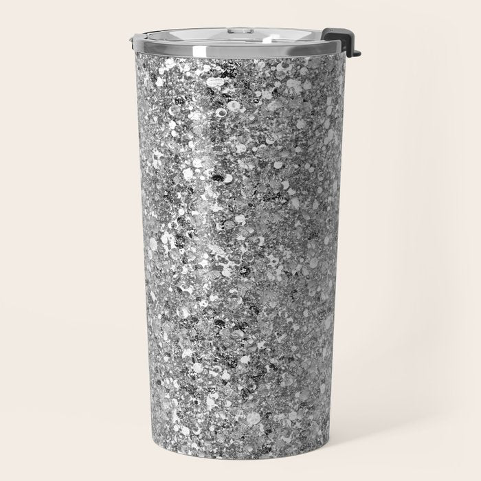 Glitters and Glitz Silver  Travel Mug Gallery Image 2