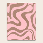 Retro Liquid Swirl Abstract Contemporary Pattern 5 in Mocha Brown and Pink Notebook Gallery Image 4