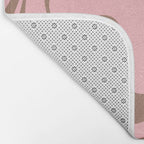 Retro Liquid Swirl Abstract Contemporary Pattern 5 in Mocha Brown and Pink Bath Mat Gallery Image 2