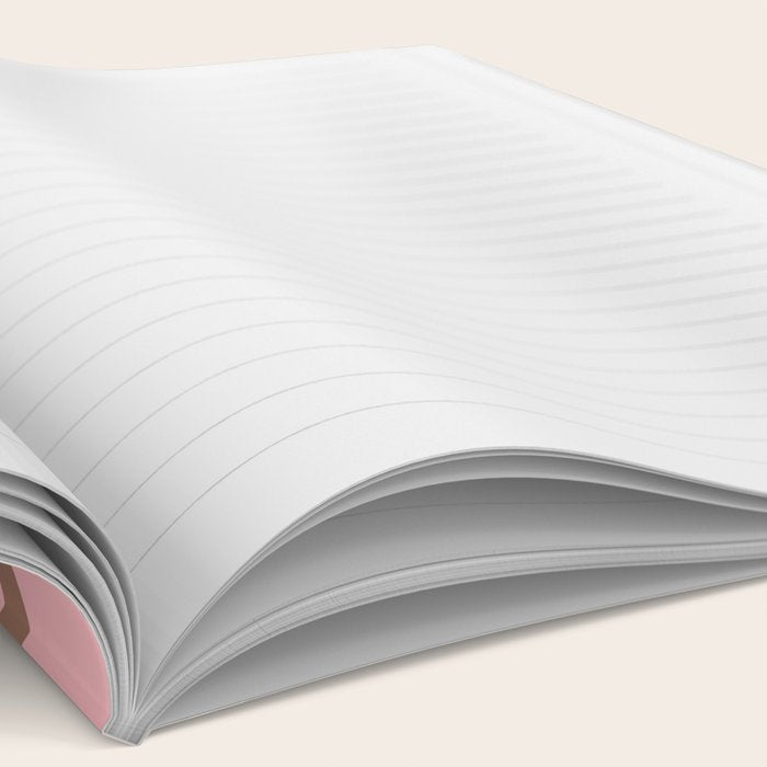 Retro Liquid Swirl Abstract Contemporary Pattern 5 in Mocha Brown and Pink Notebook Gallery Image 2