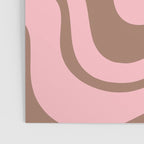 Retro Liquid Swirl Abstract Contemporary Pattern 5 in Mocha Brown and Pink Poster Gallery Image 3
