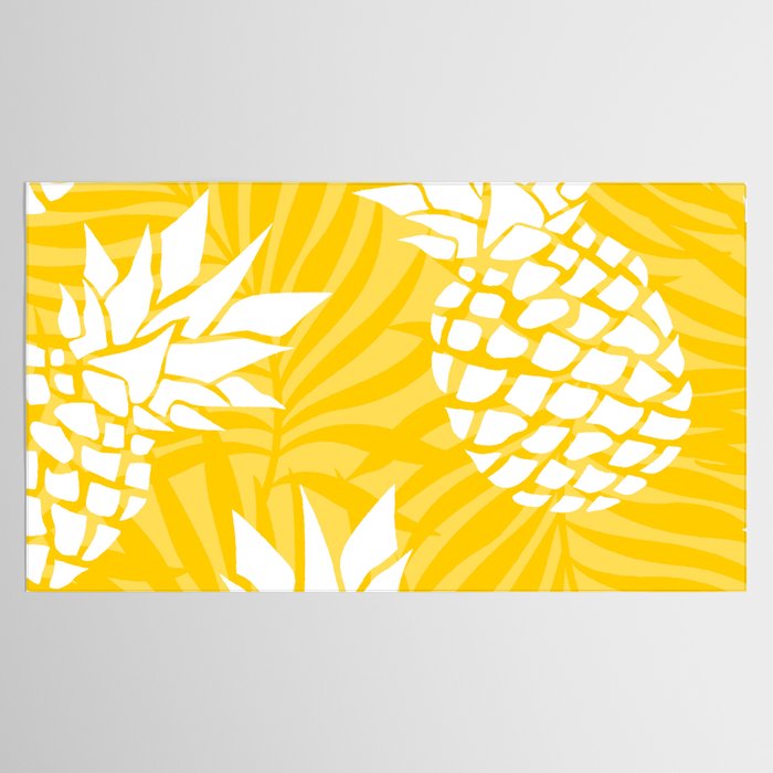 Bright Yellow, Summer, Pineapple Art Tablecloth Gallery Image 2