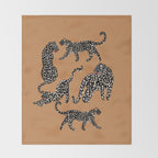 Black cheetah in sundial brown background  Throw Blanket Gallery Image 2