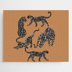 Black cheetah in sundial brown background  Jigsaw Puzzle Gallery Image 1