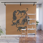 Black cheetah in sundial brown background  Wall Mural Gallery Image 1