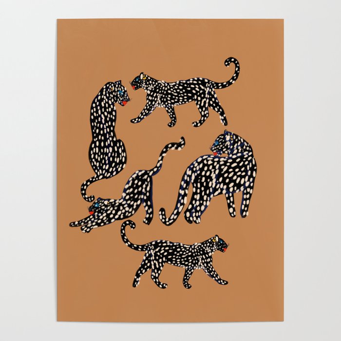 Black cheetah in sundial brown background  Poster Gallery Image 4