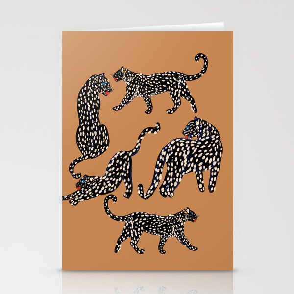 Black cheetah in sundial brown background  Stationery Card Gallery Image 2