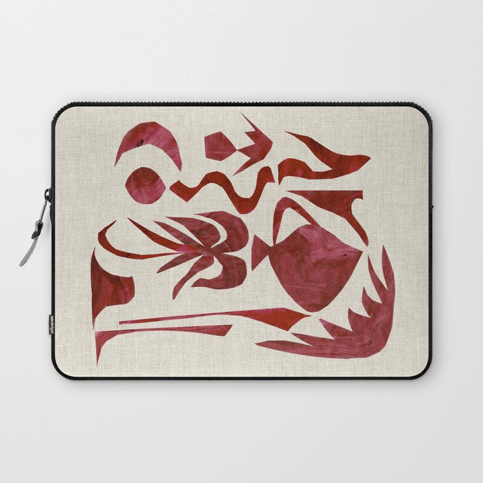 Crimson Dream In Cream Laptop Sleeve Gallery Image 1