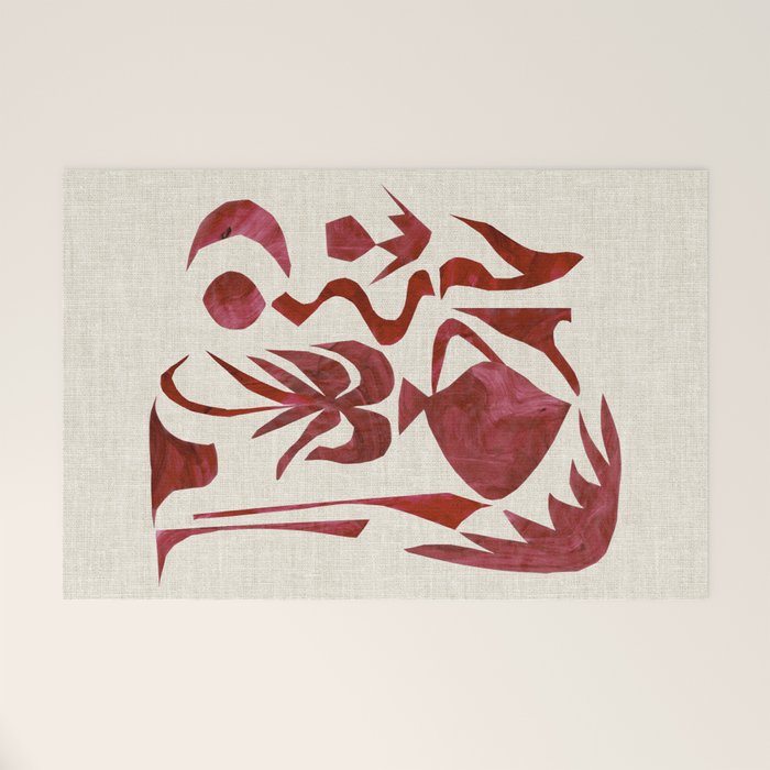 Crimson Dream In Cream Welcome Mat Gallery Image 1