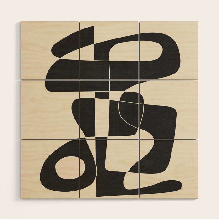 Minimal Abstract Noir Wood Wall Art Gallery Image 1
