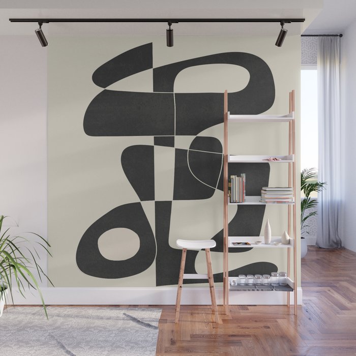 Minimal Abstract Noir Wall Mural Gallery Image 1