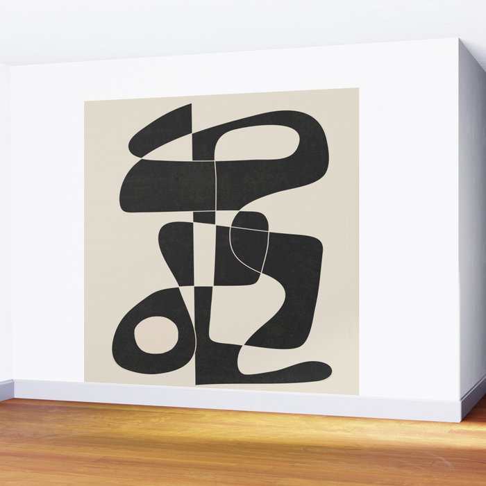 Minimal Abstract Noir Wall Mural Gallery Image 2