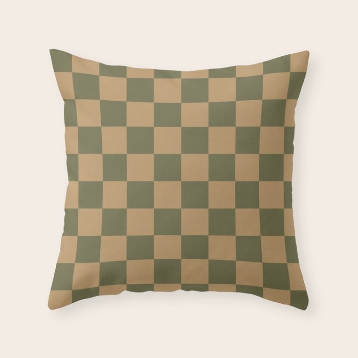 Wheatberry x Shaded Lichen Mixed Checker Throw Pillow Gallery Image 6