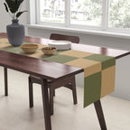 Wheatberry x Shaded Lichen Mixed Checker Table Runner Gallery Image 2
