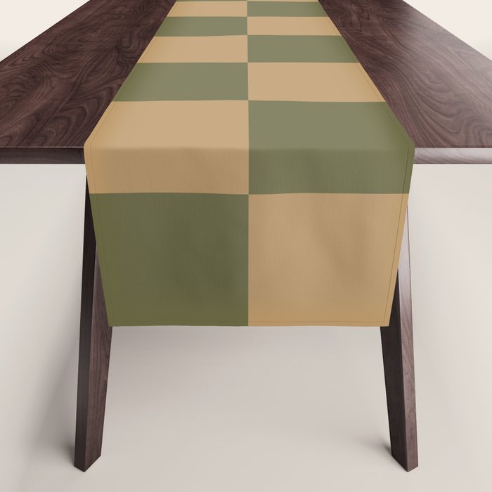Wheatberry x Shaded Lichen Mixed Checker Table Runner Gallery Image 1