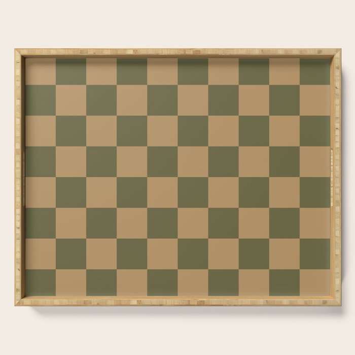 Wheatberry x Shaded Lichen Mixed Checker Serving Tray Gallery Image 1