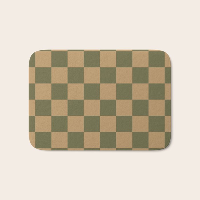 Wheatberry x Shaded Lichen Mixed Checker Bath Mat Gallery Image 1