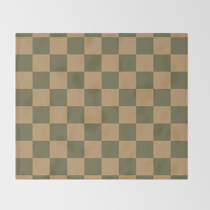 Wheatberry x Shaded Lichen Mixed Checker Throw Blanket Gallery Image 2