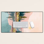 Pastel Mountain Lake Desk Mat Gallery Image 1