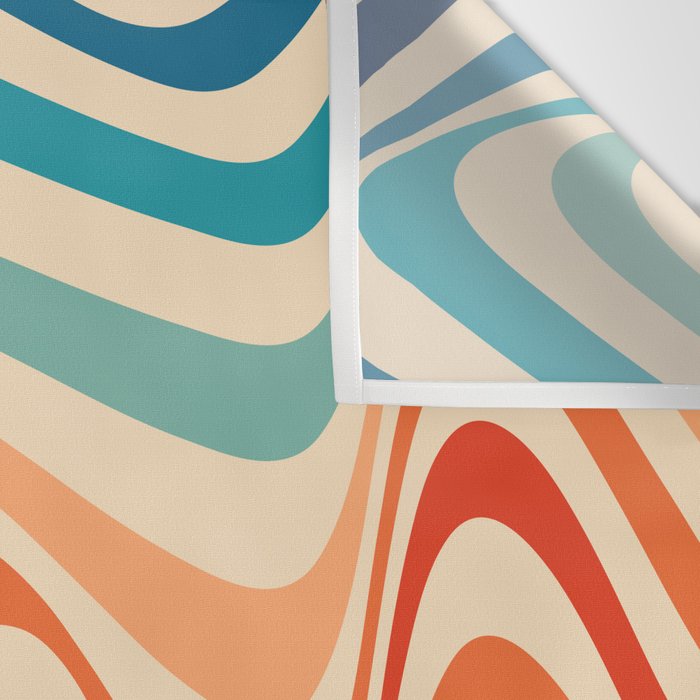 Retro 70s Color Palette | Optical Wave Illusion Wall Tapestry Gallery Image 3